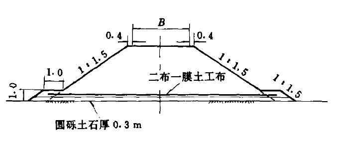 土工布作隔斷層示意圖